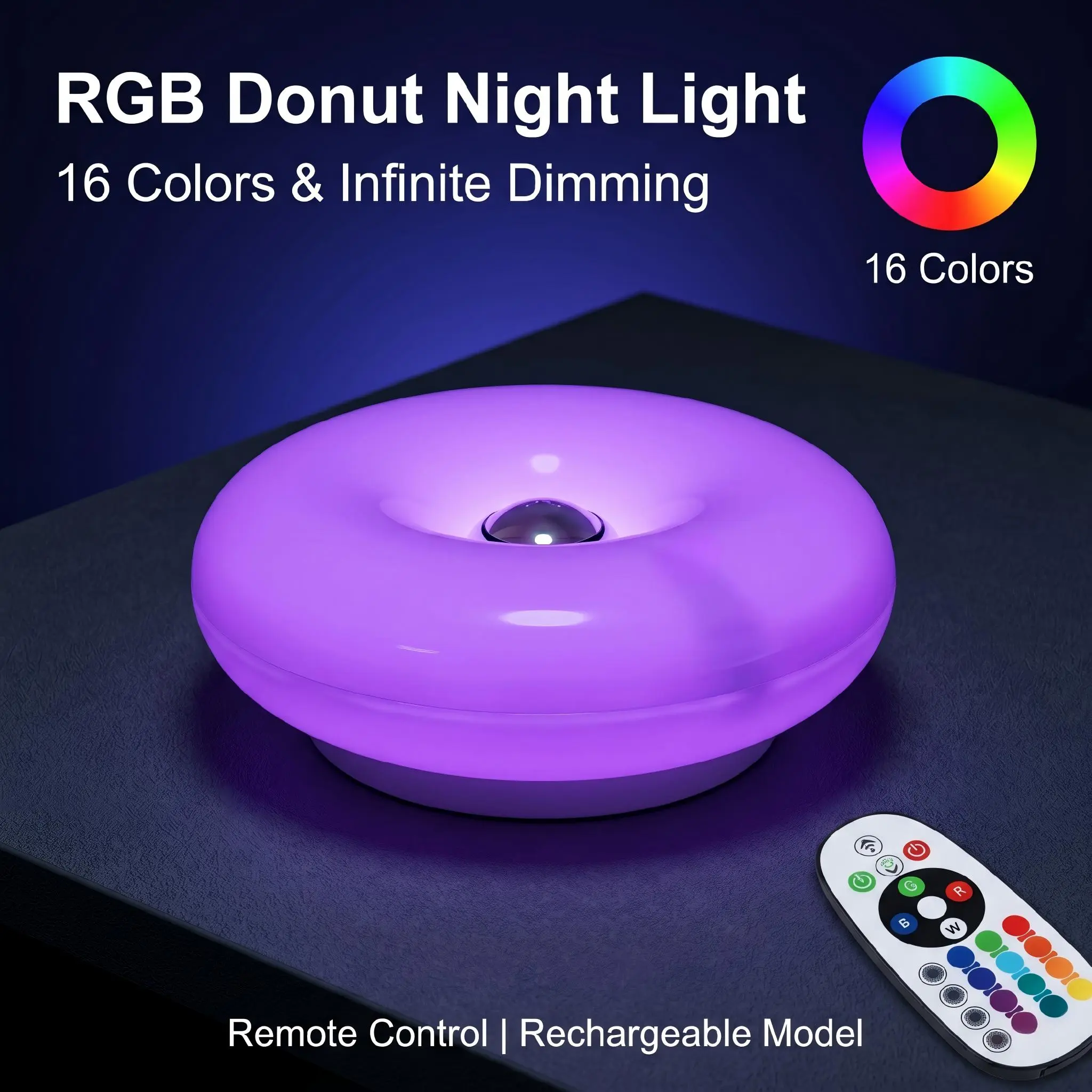 Ambient Lighting Decor For Room - RGB-лампа в форме пончика, прикроватная лампа