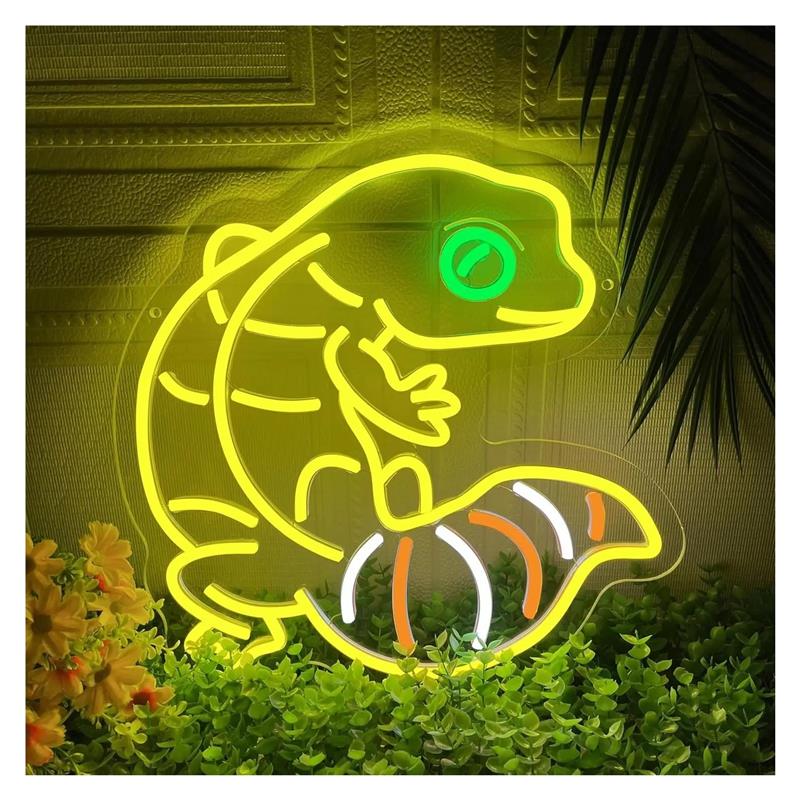 Gecko Lighting & Decor - Неоновая вывеска в форме геккона, аниме-светильник