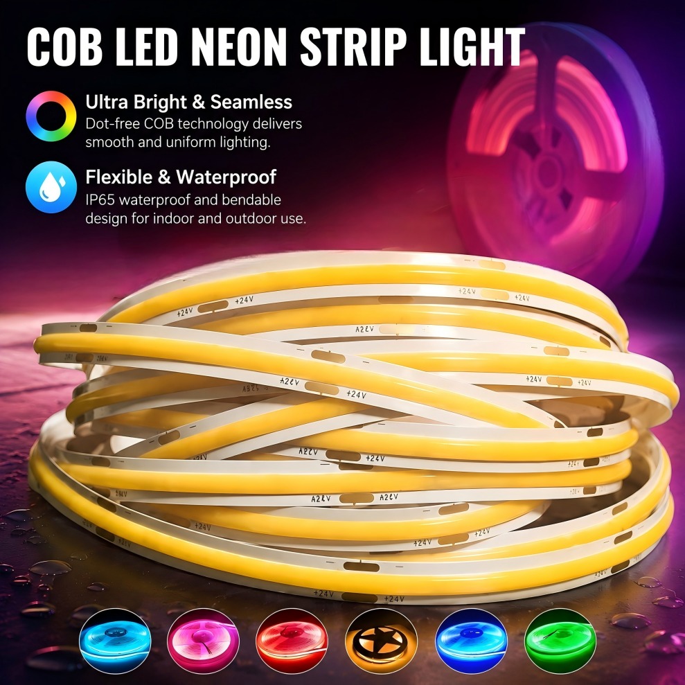 Lighting Decor And More - Светодиодная лента COB DC12V/24V, 320 светодиодов/м,