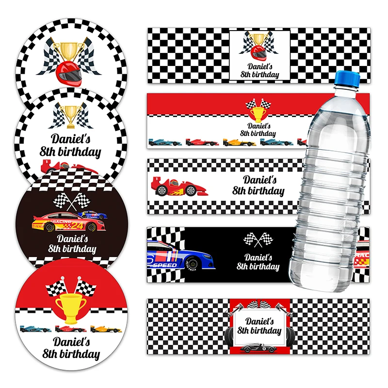 Lighting Mcqueen Decor - Индивидуальные круглые наклейки на гоночную машину,