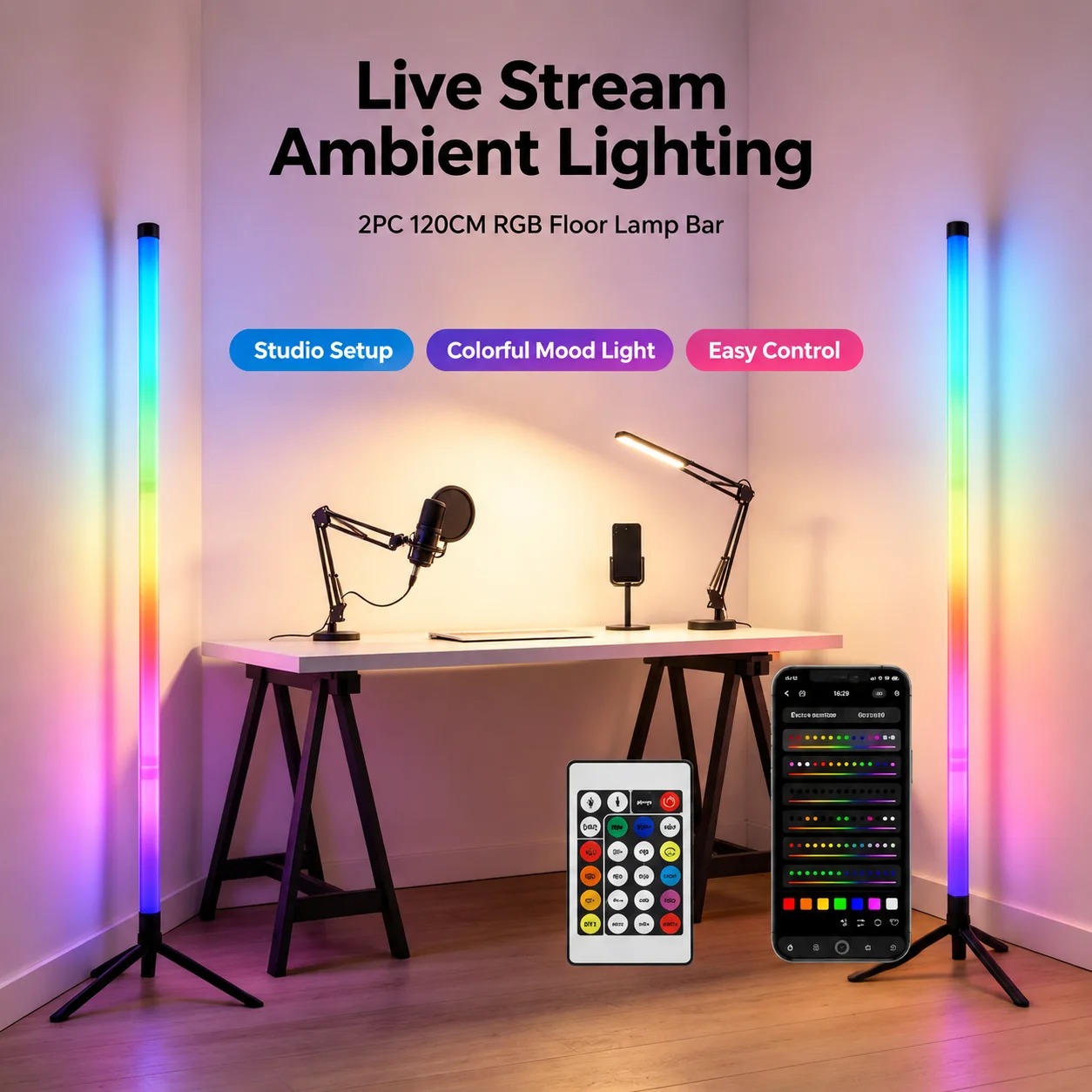 Комплект из 2 RGB LED угловых  – обзор и цена Ambient Lighting Decor For Room