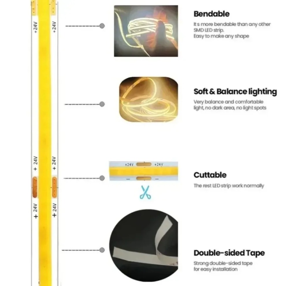 Светодиодная лента COB DC12V/2 – обзор и цена Lighting Decor And More
